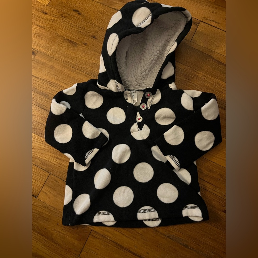 Carter's Black and White Polka Dot Hoodie